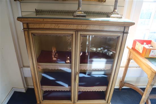 A pair of late Victorian Holland & Sons satinwood dwarf bookcases, W.3ft 3in. D.1ft 4in. H.4ft